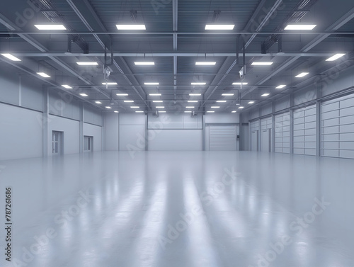 Interior of empty warehouse of modern storehouse