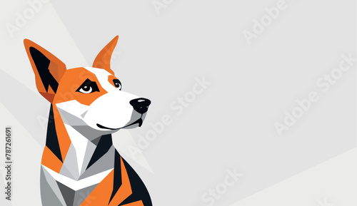 Illustration of a dog with place for text. Made in polygonal style.