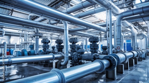 Flow Control Hub: Steel Piping System in Industrial Facility