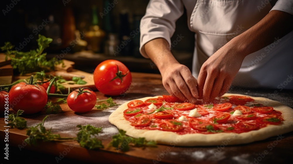 Artisan Chef Crafting Pizza from Scratch
