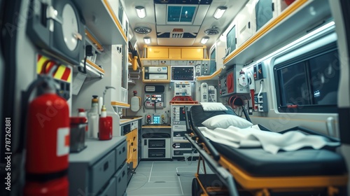 Vital Patient Aid Devices in Ambulance Setup