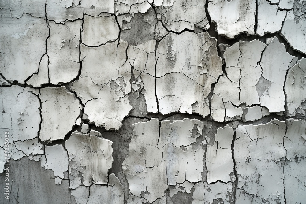 Obraz premium Cracked white paint texture background