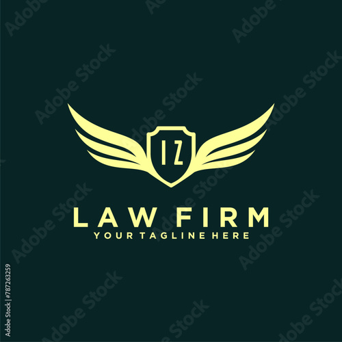 IZ initials design modern legal attorney law firm lawyer advocate consultancy business logo vector