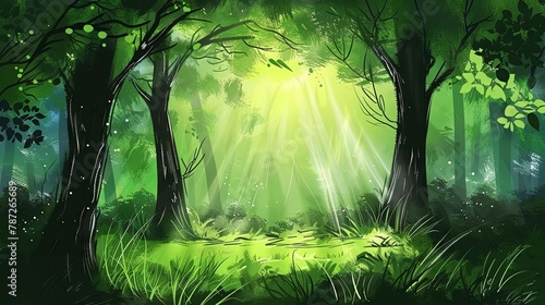 A mystical forest backdrop background designed by an AI art generator
