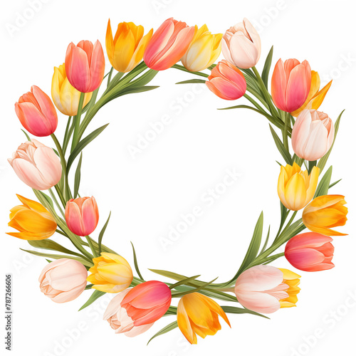 Pink_yelloworange_and_white_tulip_flowers