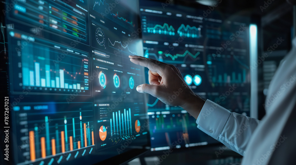 Businessman checking stock market data Businessman checking stock market data