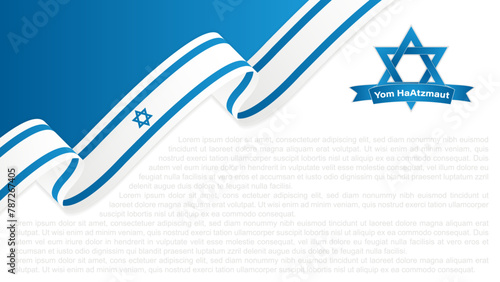 Yom HaAtzmaut, Independence Day is the national day of Israel, vector illustration