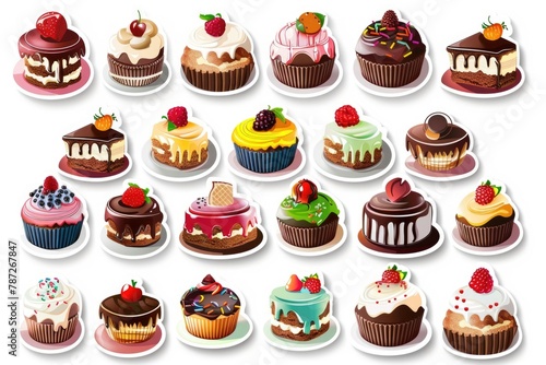 pattern of delicious cakes and pastries