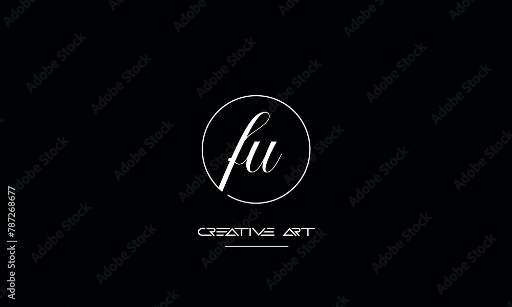 FU, UF, F, U abstract letters logo monogram FU, UF, F, U abstract letters logo monogram