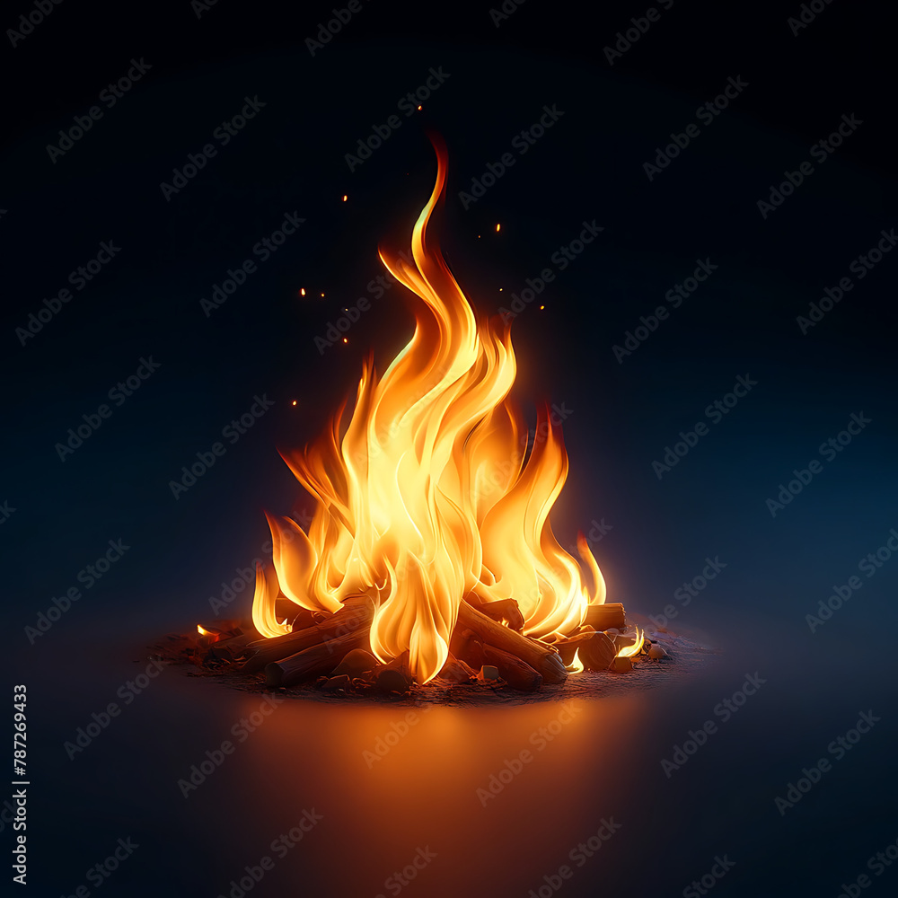 Llama de fuego ardiente sobre fondo oscuro Llama de fuego ardiente sobre fondo oscuro