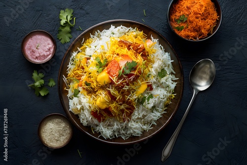 portrayal of Indian biryani rice in foodgraphy photography