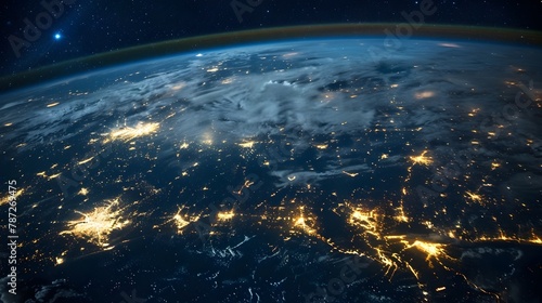 Global Network of Cities Illuminated by Data Streams and Energy Grids: A Vision of Future Earth's Interconnected Progress