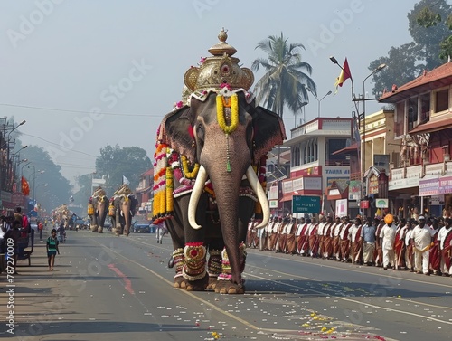 Thrissur Pooram elephant procession Kerala photo