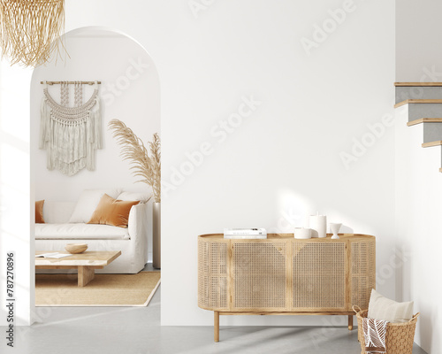 Home interior background, modern interior, blank wall, 3D render © J.Zhuk