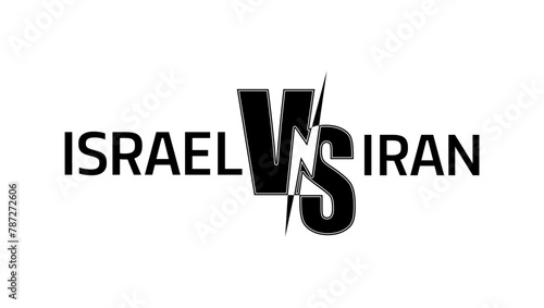 israel vs iran, black isolated silhouette