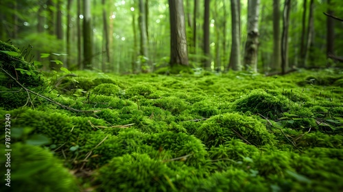 Lush Green Forest Floor, Ideal for Environmental Themes