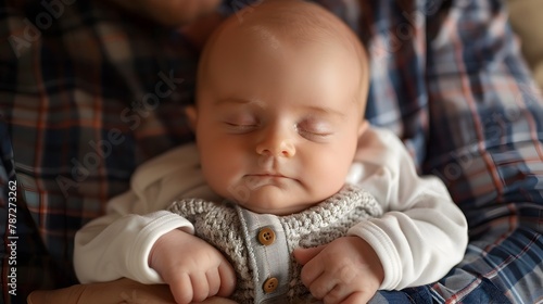 Newborn Baby Sleeping Peacefully in Parent s Caring and Loving Arms Signifying the Joy and Tenderness of Parenthood