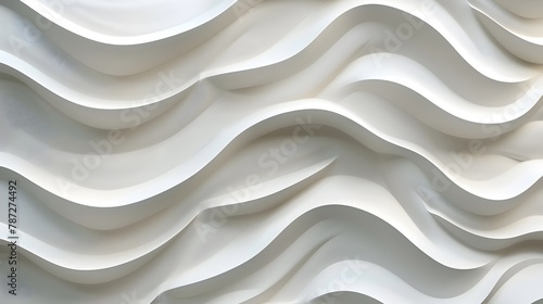 Serene Luxury: Sleek 3D Waves Radiate Modern Wall Art Elegance