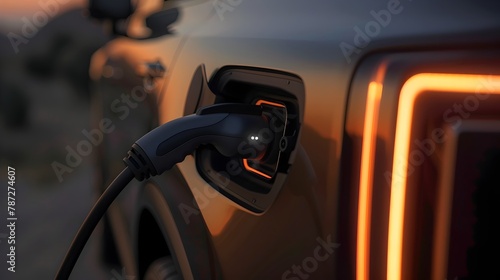 Electric Vehicle Charging Port Illuminated: A Commitment to Eco-Friendly Transportation