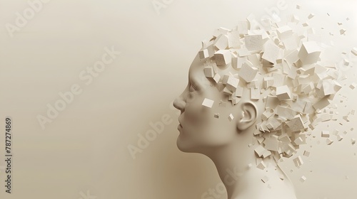 White Head Sculpture, Art and Creativity Conceptual Image © R Studio