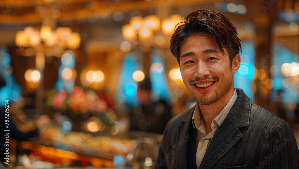 Fototapeta premium Hospitality manager ensuring guest satisfaction in a luxury hotel