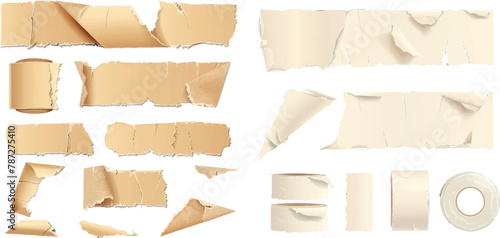 Masking scotch pieces torn edge