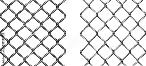 Realistic metal chain link fence seamless pattern
