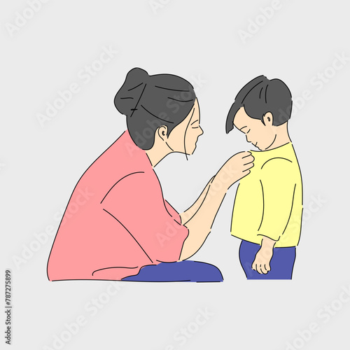 Illustration Mother’s Guidance, Child’s Assurance
