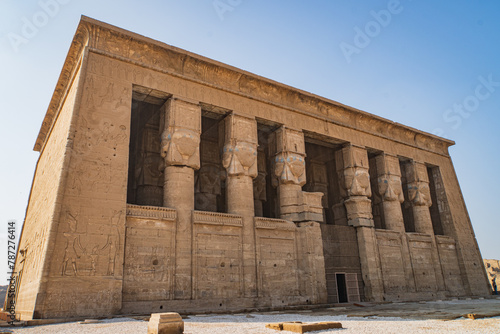  the Temple of Hathor in the  Dendera Temple complex,  one of the best-preserved temples in Egypt
