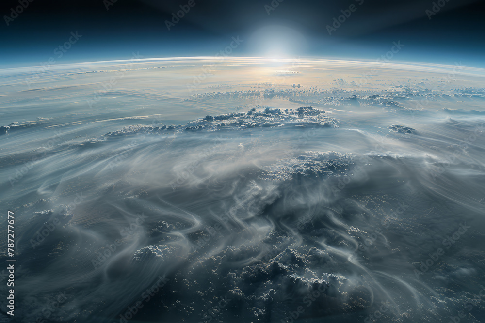 Sunrise View Above Clouds from High Altitude Sunrise View Above Clouds from High Altitude