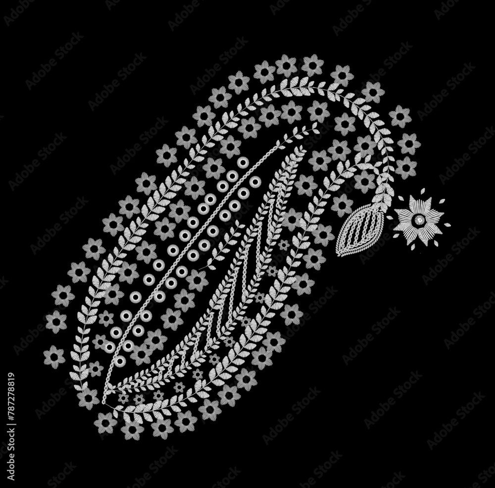 Obraz premium Ethnic paisley embroidery isolated motif