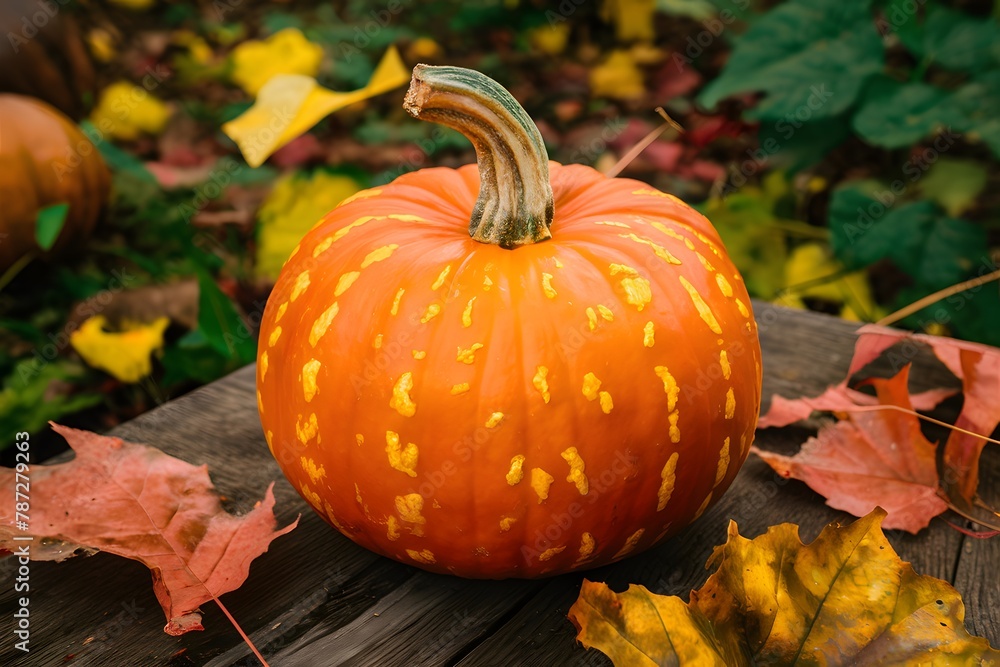 Studio showcase pumpkin, autumns bounty captured in vibrant detail
