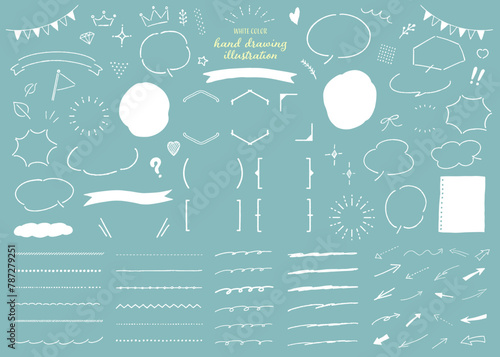 手書きのかわいいあしらいセット