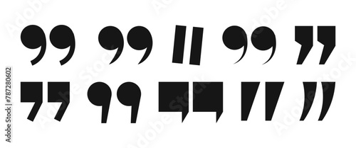 Set of quotation mark symbol illustration vector