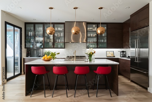 Vibrant and contemporary kitchen design showcased professionally in advertisinggraphy