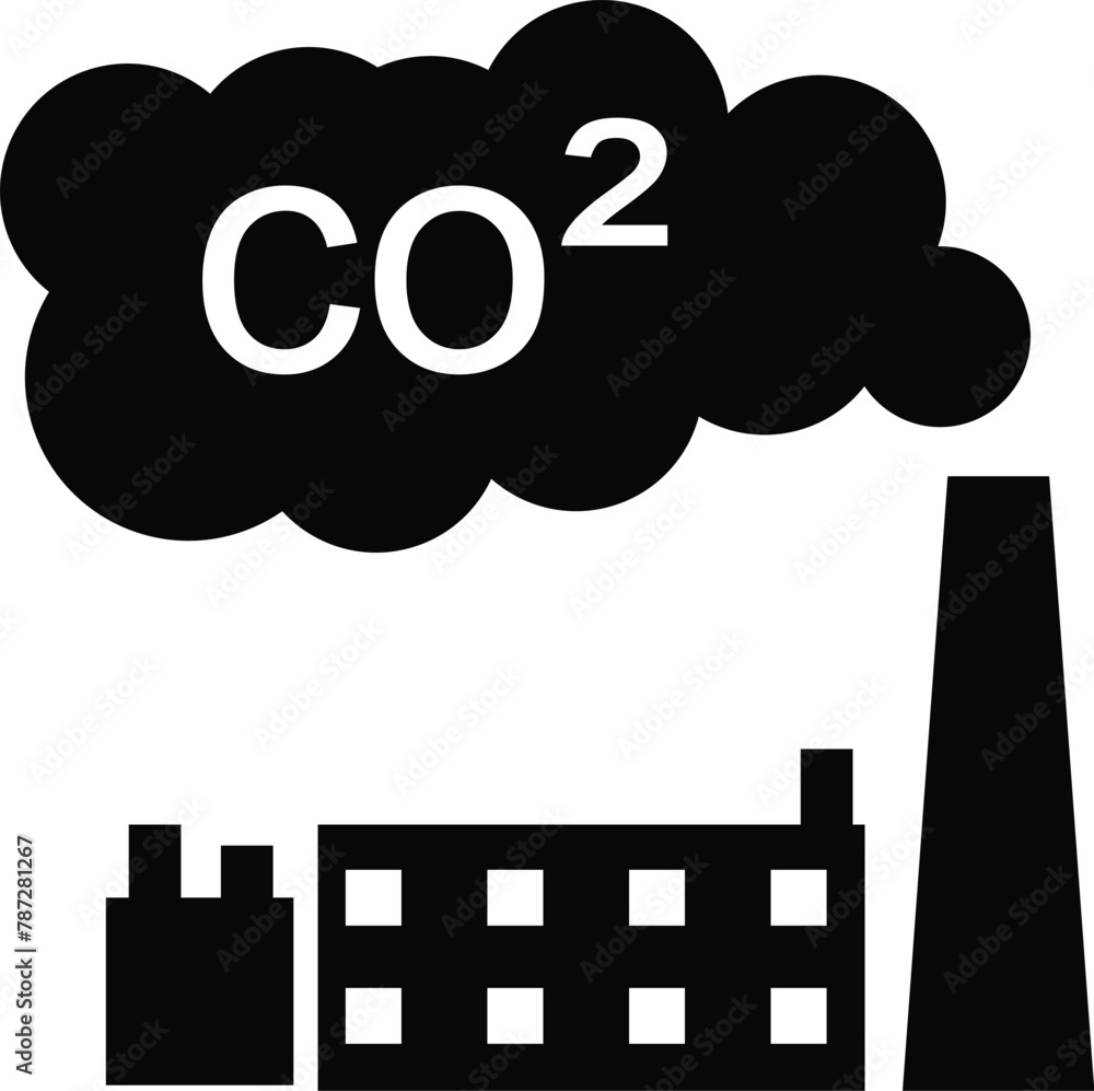 Reduce co2 gas icon set. carbon reduction cloud sign. cut c02 pictogram ...