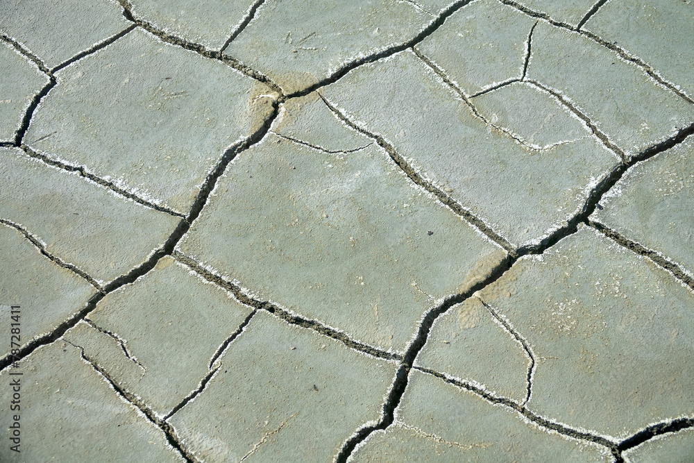 Obraz premium Desert varnish. A dry period (drought season) and the lake in the desert dried up