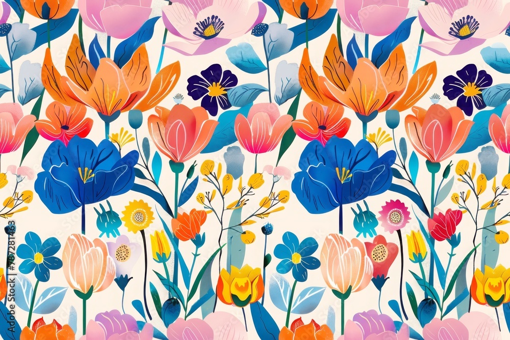 flower illustration, tile image, used as background