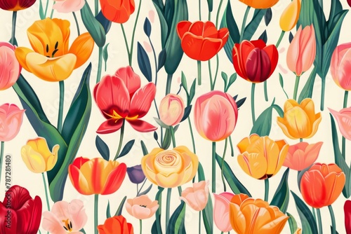 flower illustration, tile image, used as background © LeitnerR