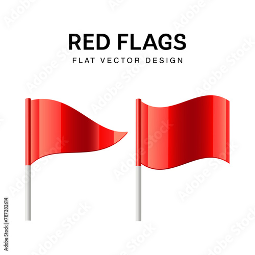 Red flag. Warning symbol. Red flag emoji vector illustration on white background.eps