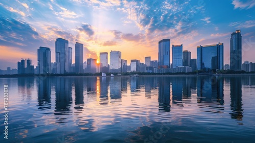 Discovering the Modern Architecture and City Landscape - Skyline with Office Buildings