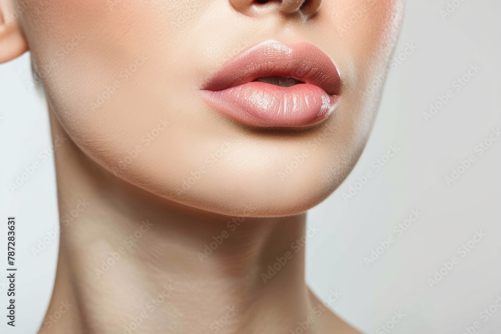 Female Chin Filler Injection for Skin Care in Cosmetology Treatment. Beautiful Woman Face for Wellness and Beauty Purposes Female Chin Filler Injection for Skin Care in Cosmetology Treatment. Beautiful Woman Face for Wellness and Beauty Purposes
