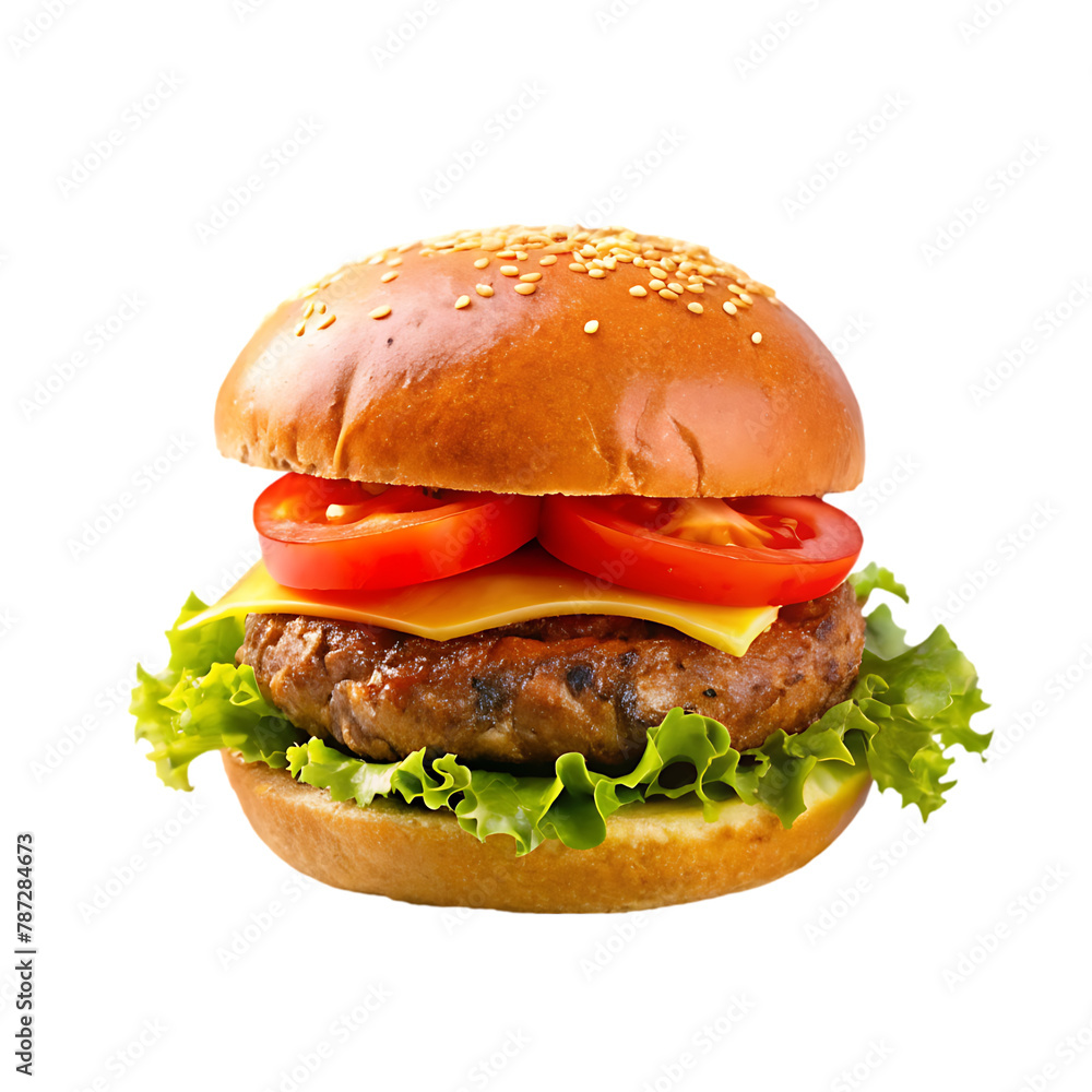 Hamburger isolated on transparent background Hamburger isolated on transparent background