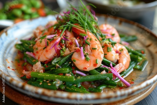 Stir-Fried Chinese Chives with Prawns and Edamame: A Delicious and Colorful Dish of Fresh Cookery