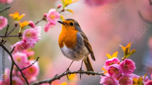 The Red Robin in the Spring Garden © Jing