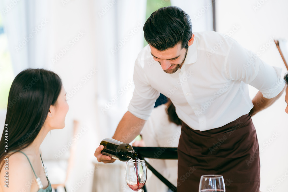 Engaging Service at the Eatery, Clients Enjoying Conversations while Waitstaff Attend, Cafe Scene Filled with Delicious Food and Beverages, Where Lifestyle Meets Business in Comfortable Dining Engaging Service at the Eatery, Clients Enjoying Conversations while Waitstaff Attend, Cafe Scene Filled with Delicious Food and Beverages, Where Lifestyle Meets Business in Comfortable Dining