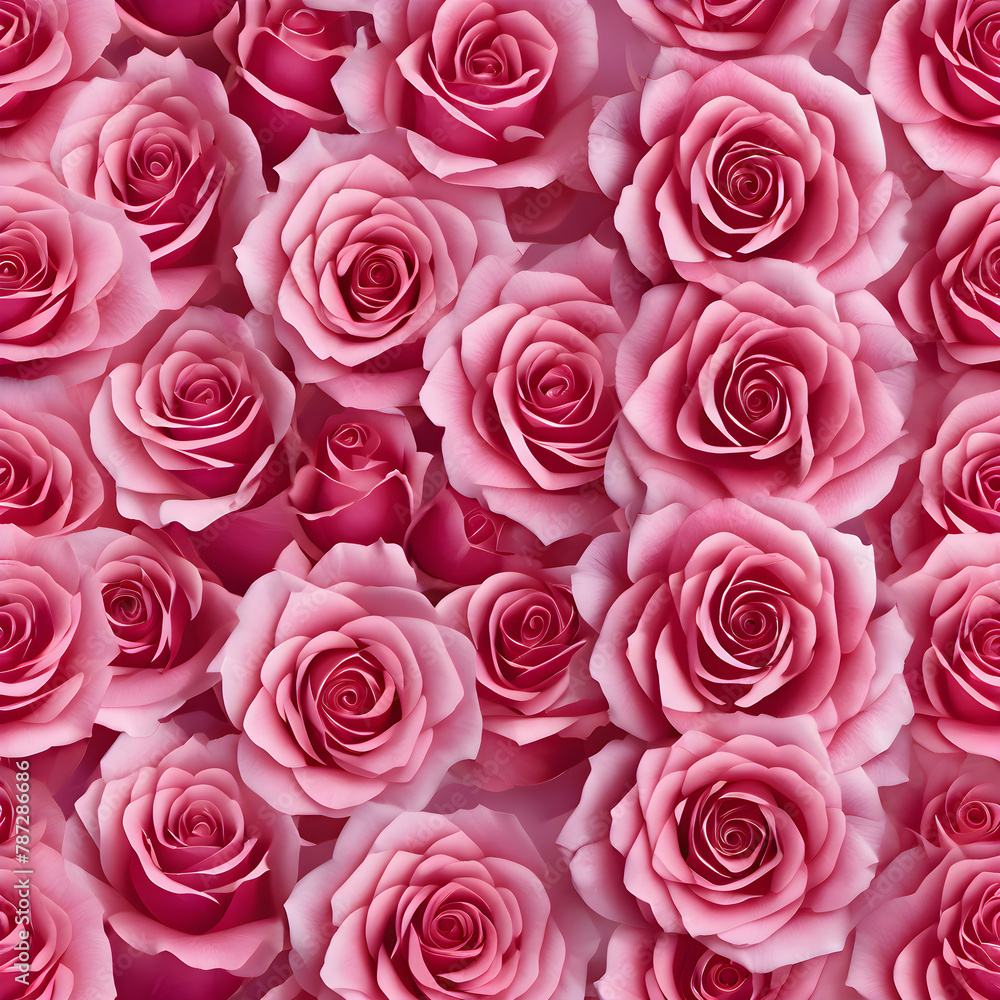 Seamless pattern with pink rose flowers. Vector illustration for your design Seamless pattern with pink rose flowers. Vector illustration for your design