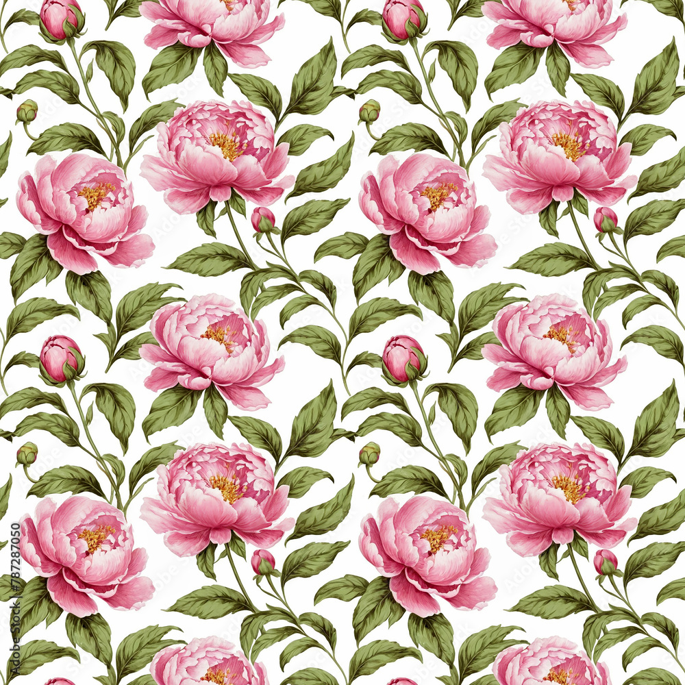 Seamless natural floral pattern with twigs and leaves Seamless natural floral pattern with twigs and leaves