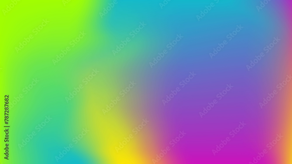 Obraz premium Cyan magenta ochre jade invitation cover. Neon psychedelic rainbow poster. Ultramarine yellow purple mauve green spots background. Violet blue lime lemon banner print. Mockup for web presentation ads.