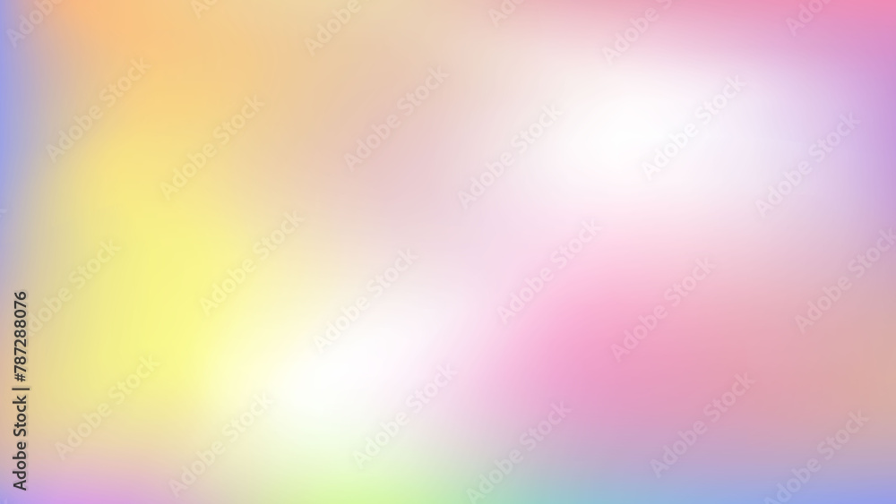 Obraz premium Azure magenta violet ochre poster print. Mockup for invitation cover app social media web card. Rainbow gradient banner. Pastel blue yellow pink background. Pale cyan lemon lavender wallpaper.